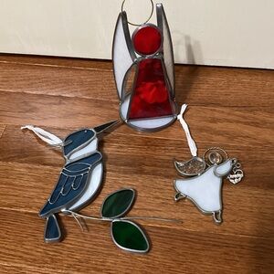 Stained Glass Angel Votive Holder, Bluejay, Angel (3)
